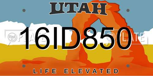 16ID850 Utah License Plate