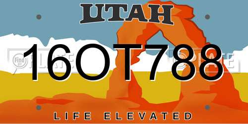 16OT788 Utah License Plate