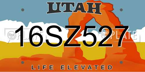 16SZ527 Utah License Plate