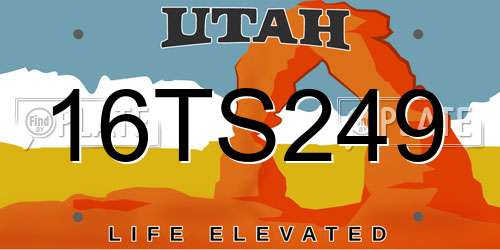 16TS249 Utah License Plate