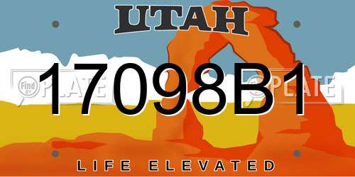 17098B1 Utah License Plate