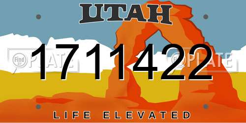 1711422 Utah License Plate