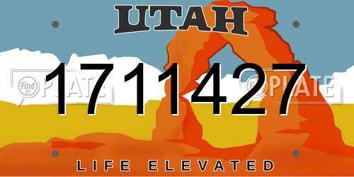 1711427 Utah License Plate