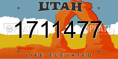 1711477 Utah License Plate