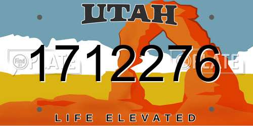 1712276 Utah License Plate