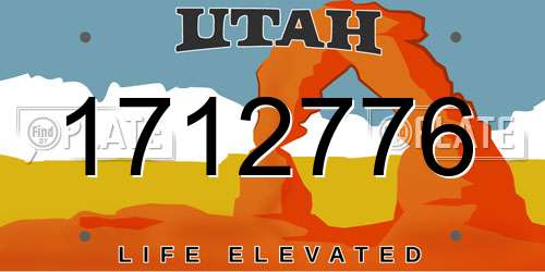 1712776 Utah License Plate