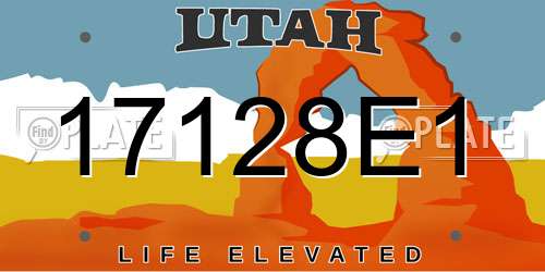17128E1 Utah License Plate