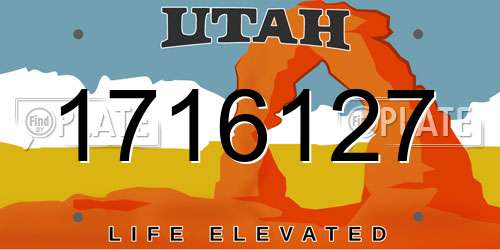 1716127 Utah License Plate