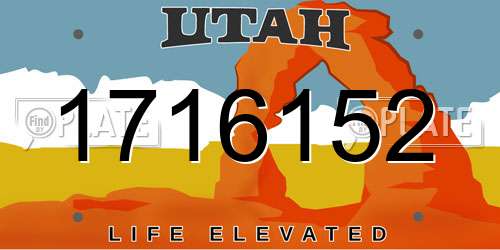 1716152 Utah License Plate