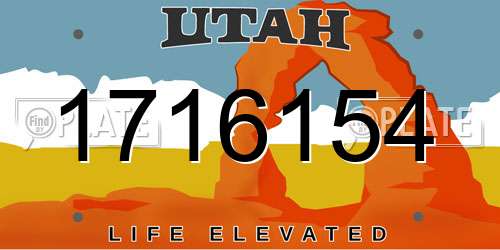 1716154 Utah License Plate