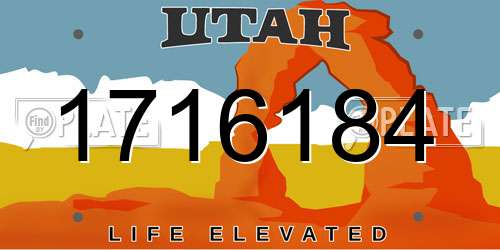 1716184 Utah License Plate