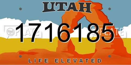 1716185 Utah License Plate