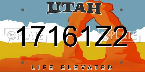 17161Z2 Utah License Plate