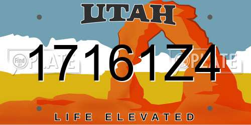 17161Z4 Utah License Plate