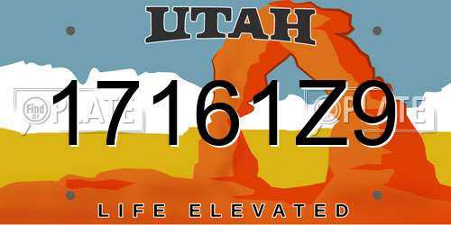 17161Z9 Utah License Plate