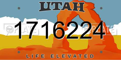 1716224 Utah License Plate