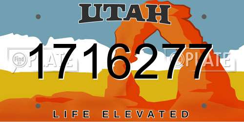 1716277 Utah License Plate