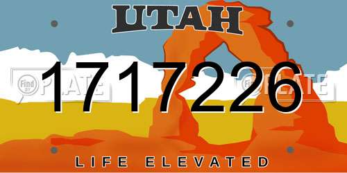 1717226 Utah License Plate