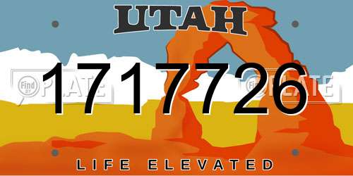 1717726 Utah License Plate