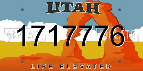 1717776 Utah License Plate