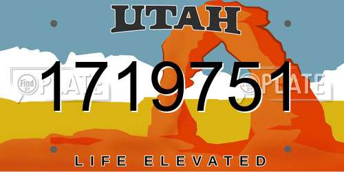 1719751 Utah License Plate