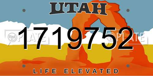1719752 Utah License Plate