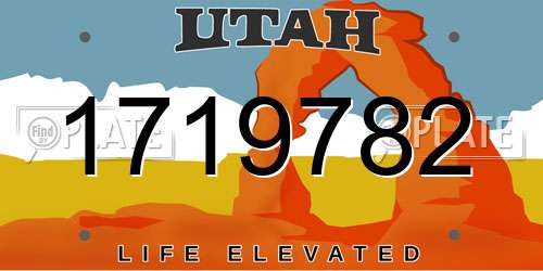 1719782 Utah License Plate