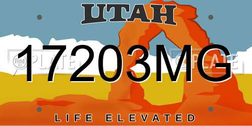 17203MG Utah License Plate