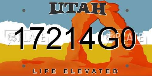 17214G0 Utah License Plate