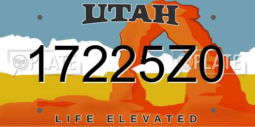 17225Z0 Utah License Plate