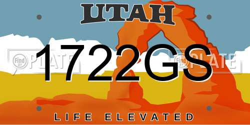 1722GS Utah License Plate