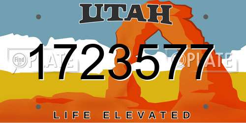 1723577 Utah License Plate