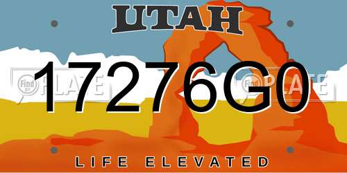 17276G0 Utah License Plate