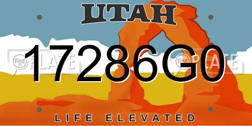 17286G0 Utah License Plate