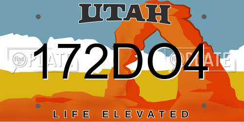 172DO4 Utah License Plate