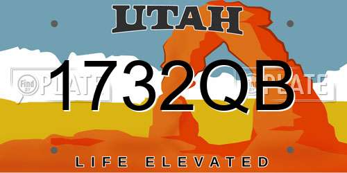 1732QB Utah License Plate