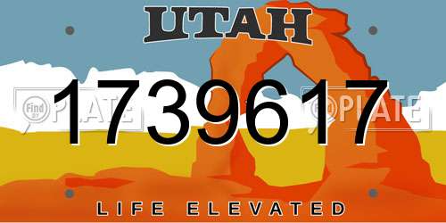 1739617 Utah License Plate