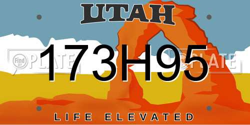 173H95 Utah License Plate