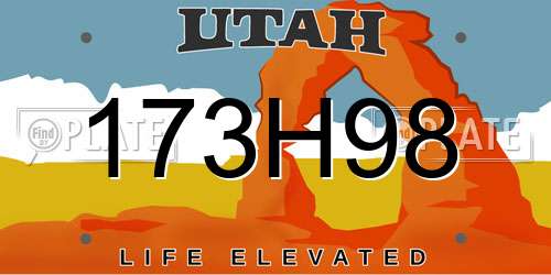 173H98 Utah License Plate