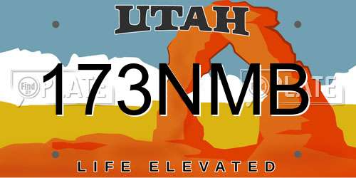 173NMB Utah License Plate