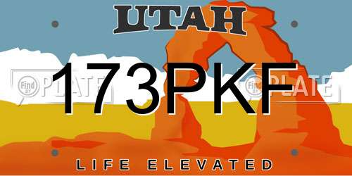 173PKF Utah License Plate