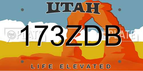 173ZDB Utah License Plate