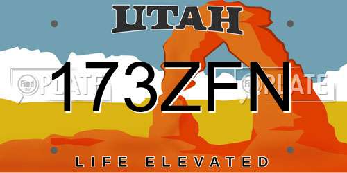 173ZFN Utah License Plate