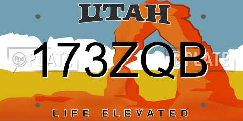 173ZQB Utah License Plate