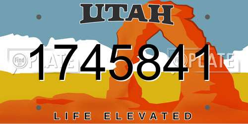 1745841 Utah License Plate