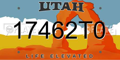 17462T0 Utah License Plate