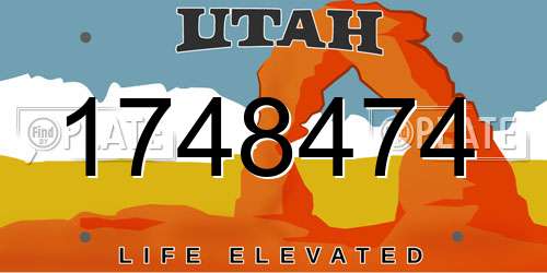 1748474 Utah License Plate