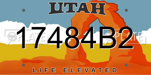 17484B2 Utah License Plate