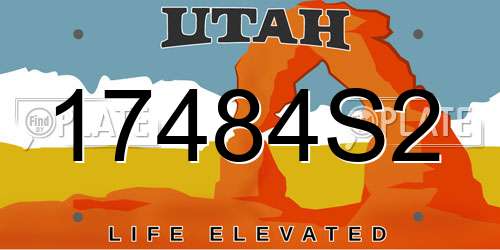 17484S2 Utah License Plate