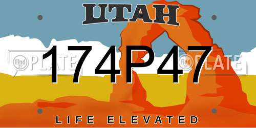 174P47 Utah License Plate